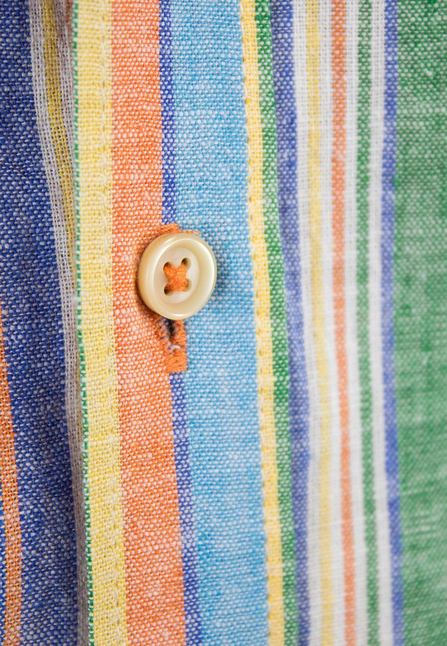 Men's cotton and linen shirt with colorful stripes - lightness and style for summer "Camisa algodón lino Federer multiraya"