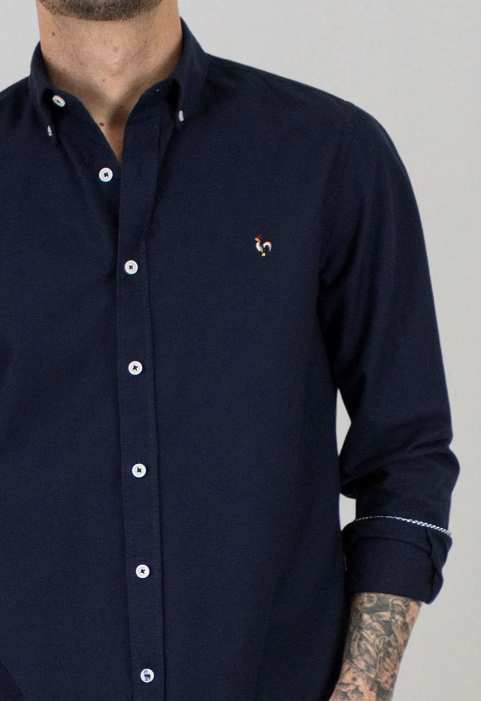 Men's navy blue oxford shirt "Camisa oxford lavado Kankkunen marino"