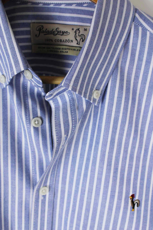 Koszula Oxford w kolorze morskim - elegancja i uniwersalny styl "Camisa Lauda marino"