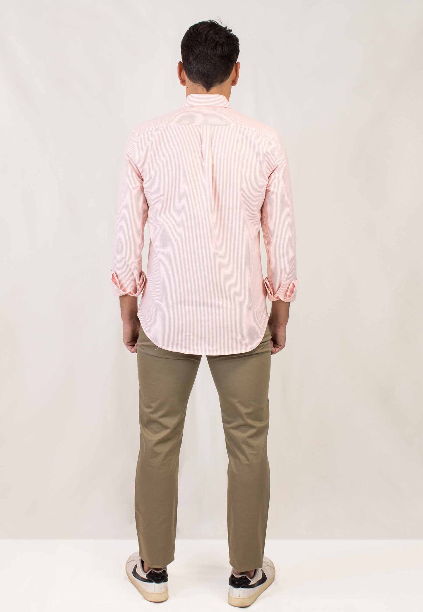 Oxford shirt with orange stripes "Camisa Luna oxford de rayas naranja"