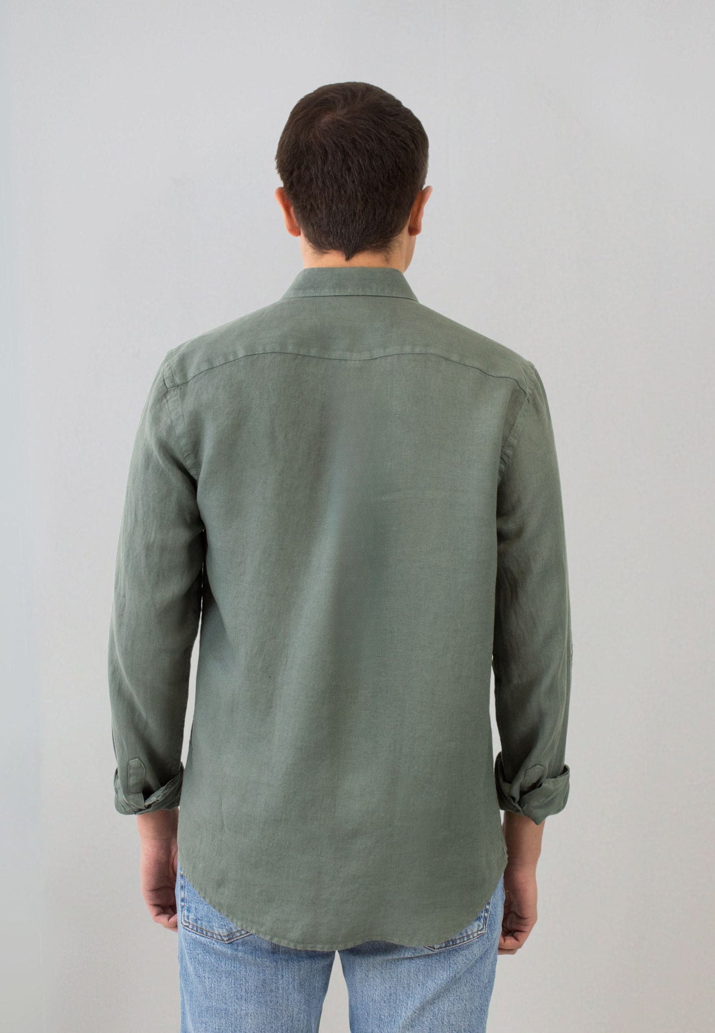 A khaki linen shirt. Perfect for the hottest days of the year.