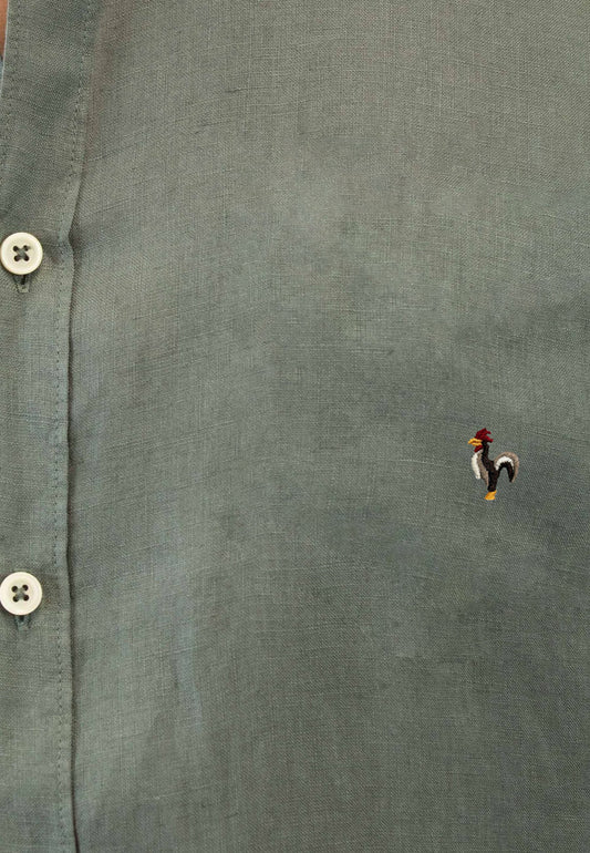 Lniana koszula w kolorze khaki. Idealna na najgorętsze dni w roku "Camisa de lino kak Mikonosi"