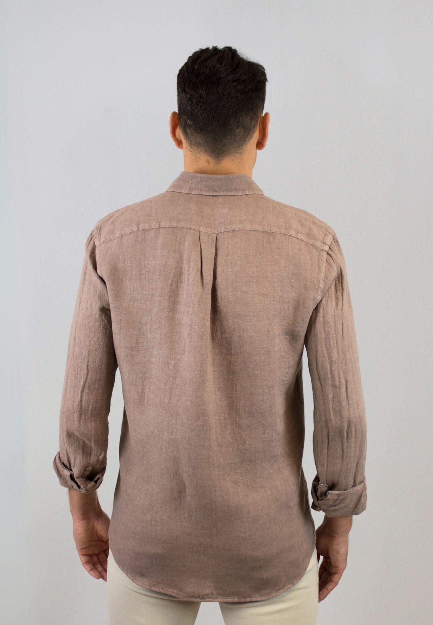 Brown linen shirt - perfect for the hottest days of the year "Camisa de lino en marrón Mikonos"