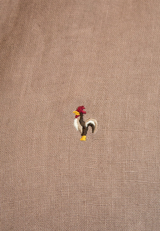 Lniana brązowa koszula- idealna na najgorętsze dni w roku "Camisa de lino en marrón Mikonos"