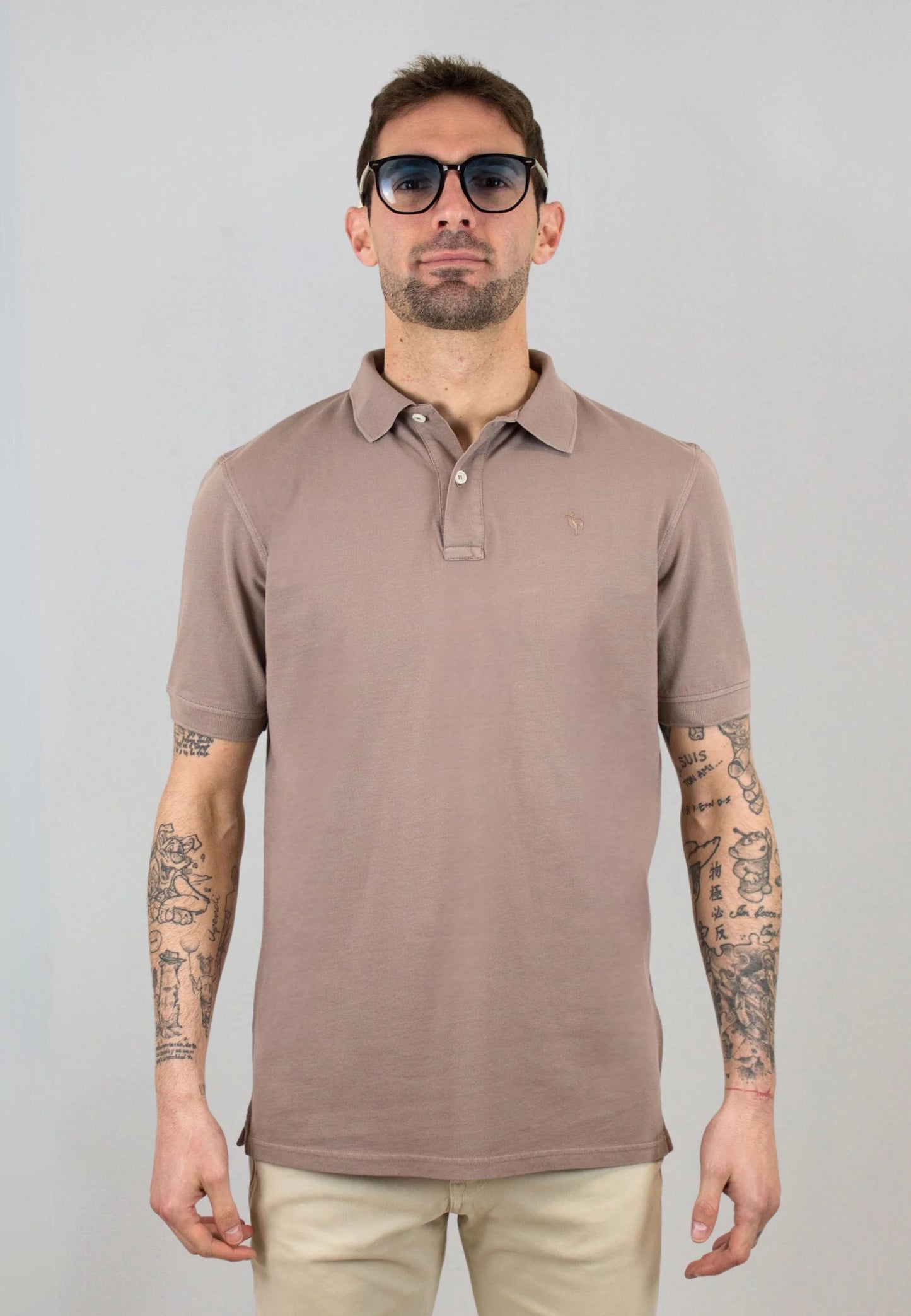 Brown short-sleeved polo shirt "Polo al tono marrón de manga corta Mobilemarron"