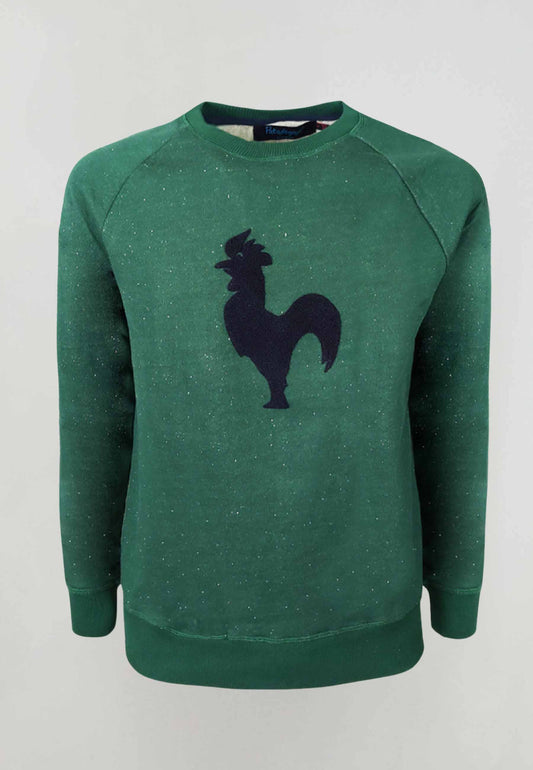 Zielona bluza z logo z frotte "sudadera navarro verde"