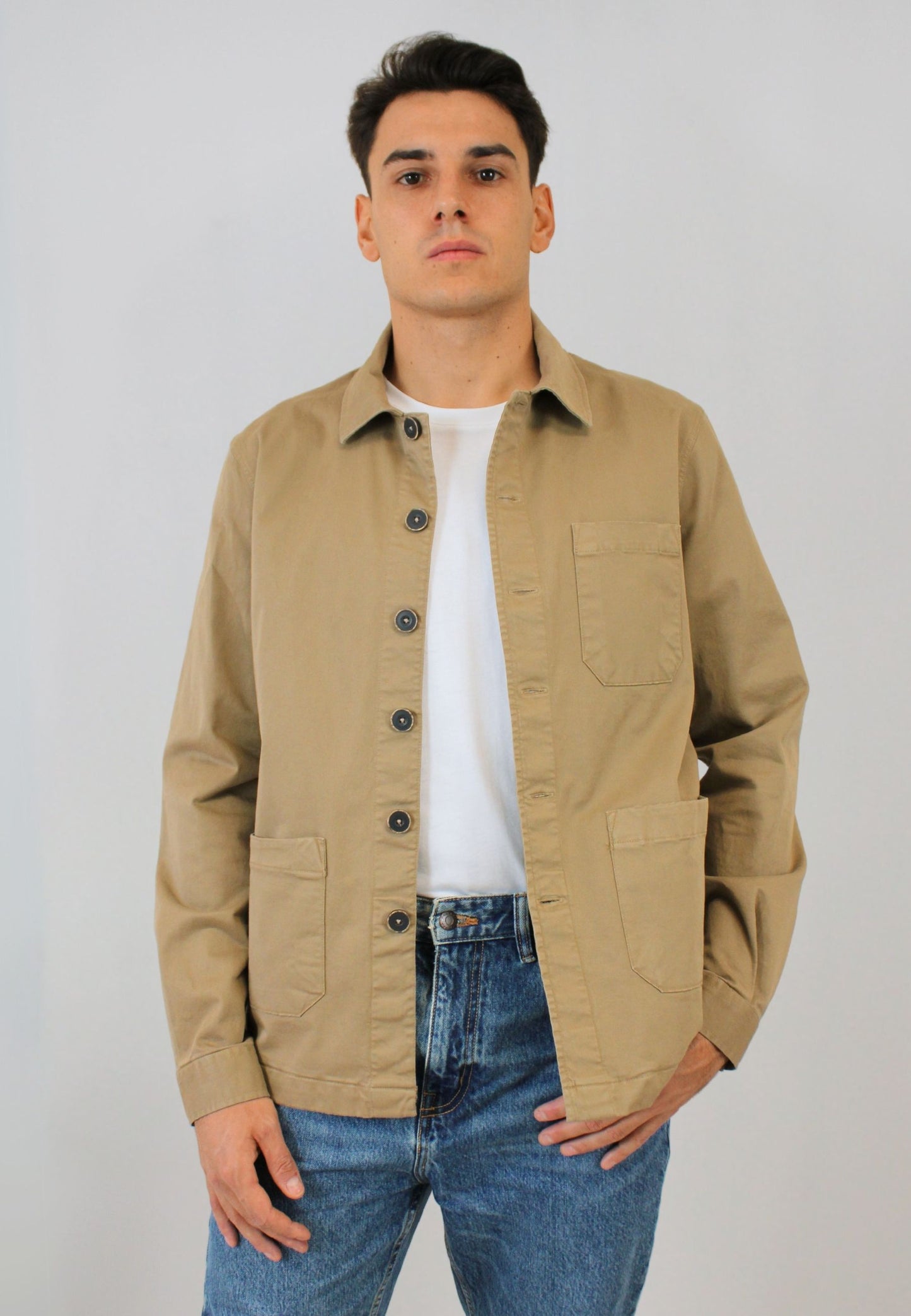 Beige overshirt jacket - "Sobrecamisa olsen camel"