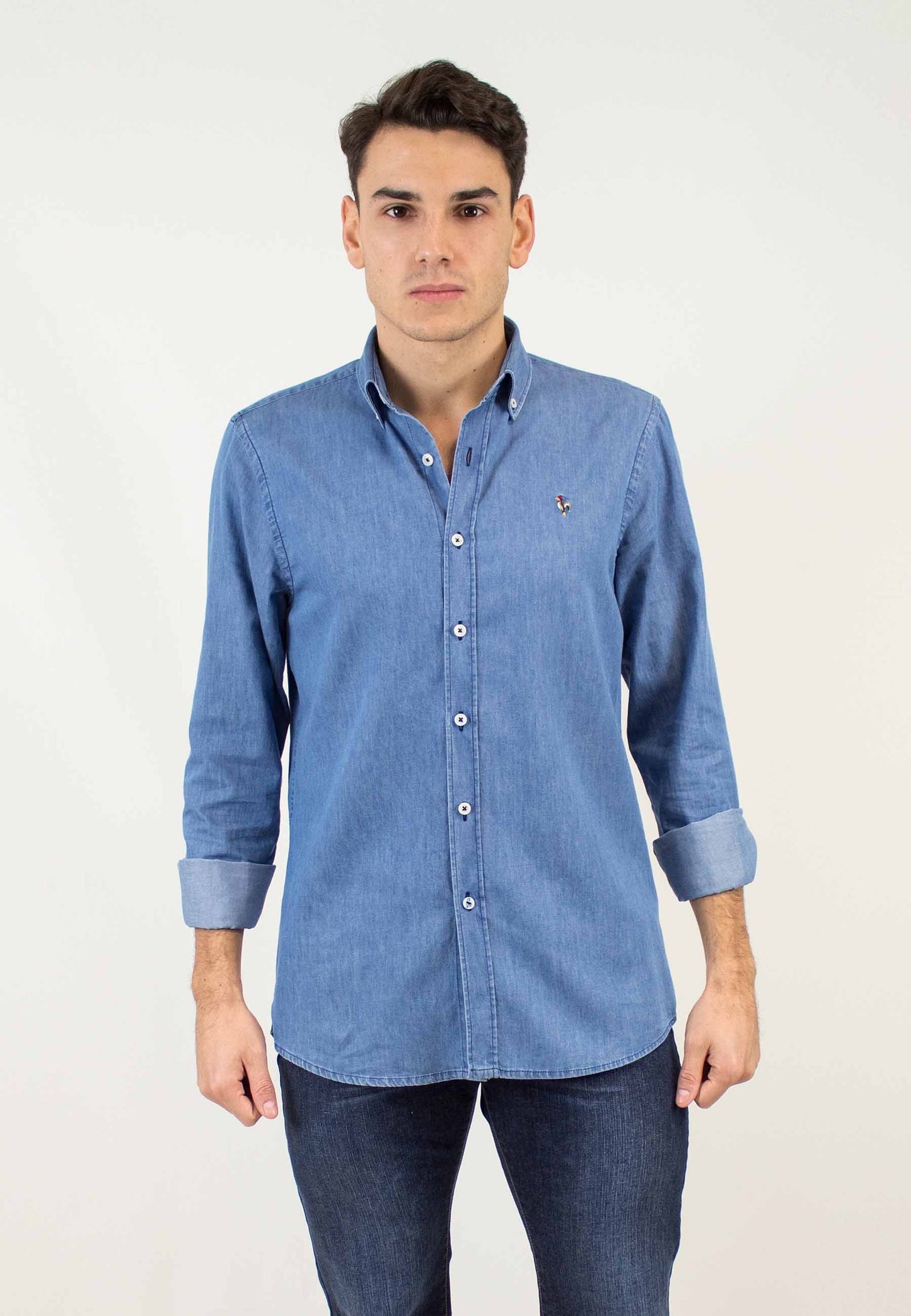 Bleached denim shirt "Camisa denim bleached"