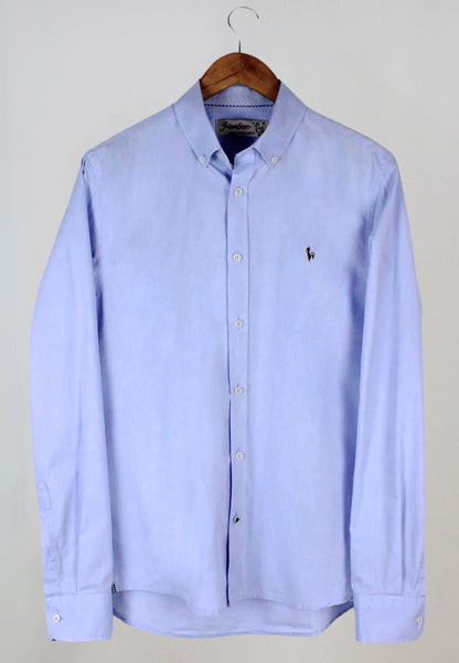 Men's blue oxford shirt - lightness, elegance and everyday comfort "Camisa oxford lavado Kankkunen celeste"