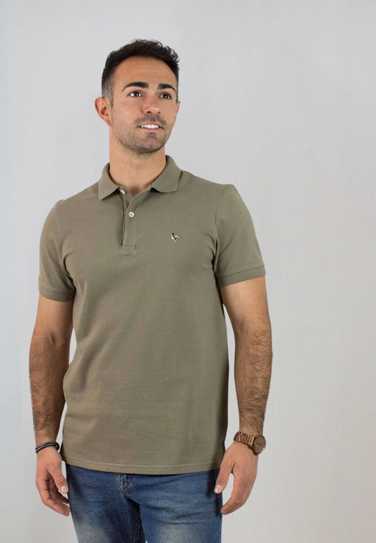 Khaki short sleeve polo shirt "Polo kaki de manga corta"