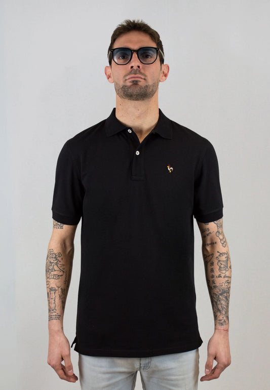 Black short-sleeved polo shirt "Polo negro de manga corta Astar negro nuevo"