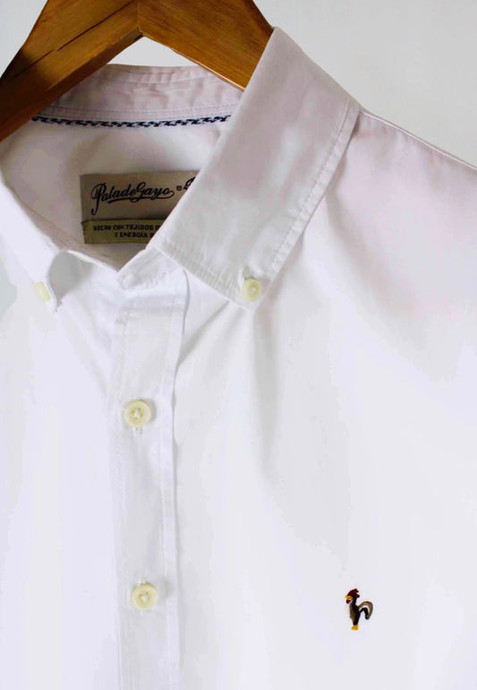 Men's white oxford shirt - washed for greater softness and comfort "Camisa oxford lavado blanco"