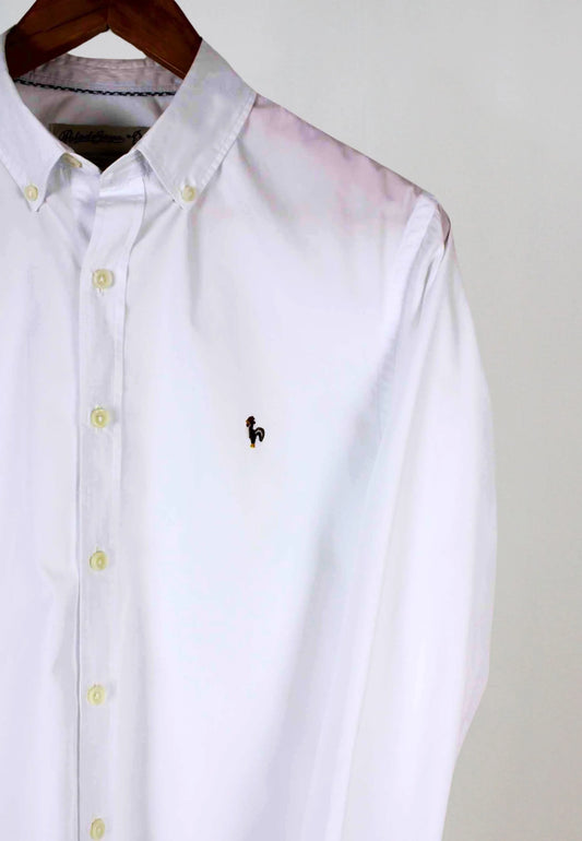 Men's white oxford shirt - washed for greater softness and comfort "Camisa oxford lavado blanco"