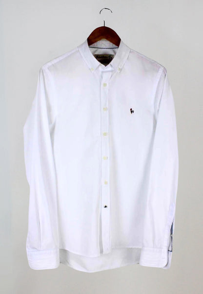 Men's white oxford shirt - washed for greater softness and comfort "Camisa oxford lavado blanco"