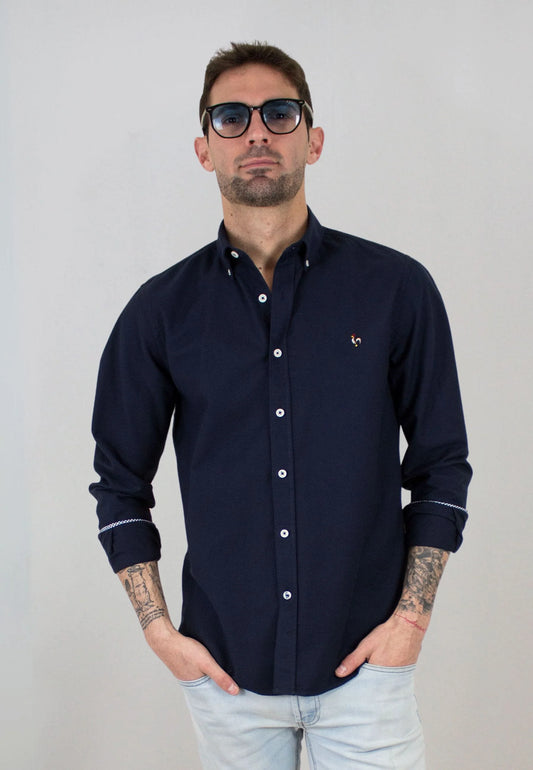 Men's navy blue oxford shirt "Camisa oxford lavado Kankkunen marino"