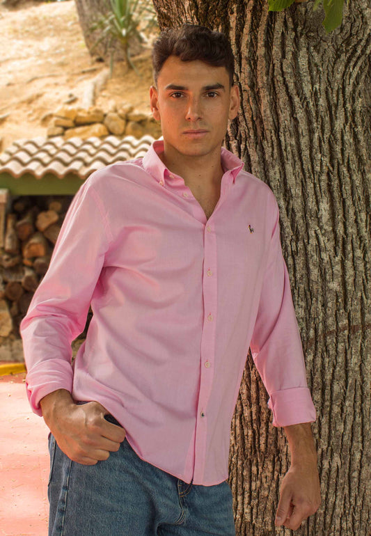 Men's pink oxford shirt - lightness, comfort and elegance with character "Camisa oxford lavado Kankkunen rosa"