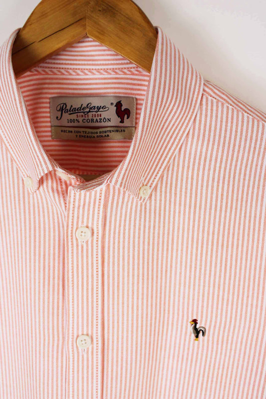 Oxford shirt with orange stripes "Camisa Luna oxford de rayas naranja"