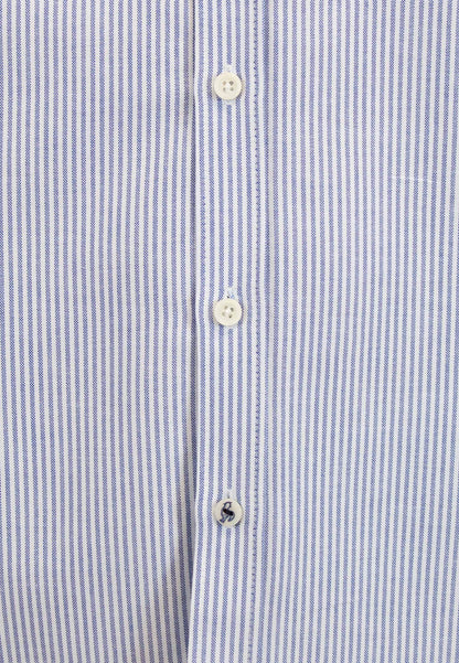 Men's oxford shirt with navy blue stripes - elegance and universal style "Camisa oxford de rayas luna marino"
