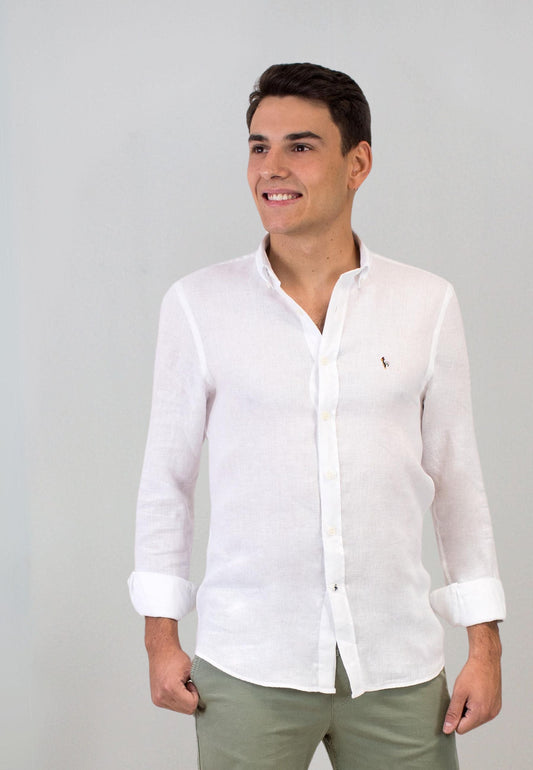 Linen white shirt - perfect for the hottest days of the year "Camisa de lino blanca Mikonos"