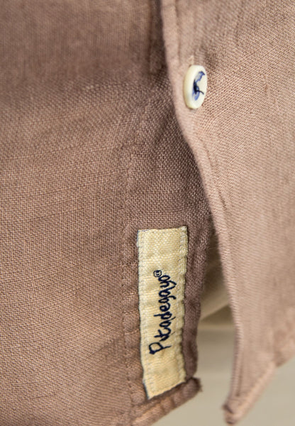 Brown linen shirt - perfect for the hottest days of the year "Camisa de lino en marrón Mikonos"