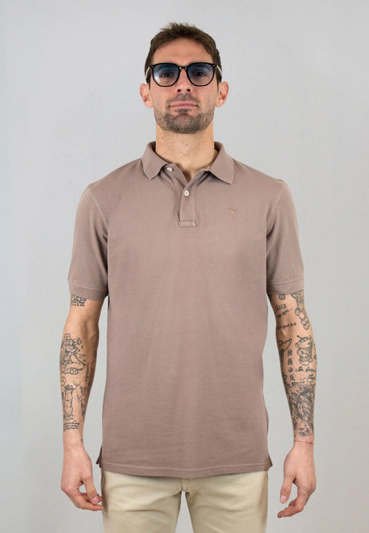 Brown short-sleeved polo shirt "Polo al tono marrón de manga corta Mobilemarron"