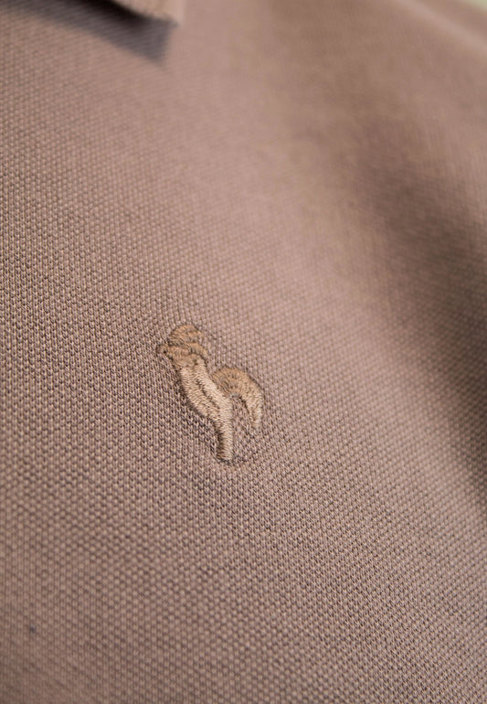 Brown short-sleeved polo shirt "Polo al tono marrón de manga corta Mobilemarron"