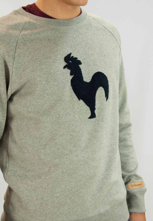 Gray terry cloth sweatshirt with logo "Sudadera Navarro gris"