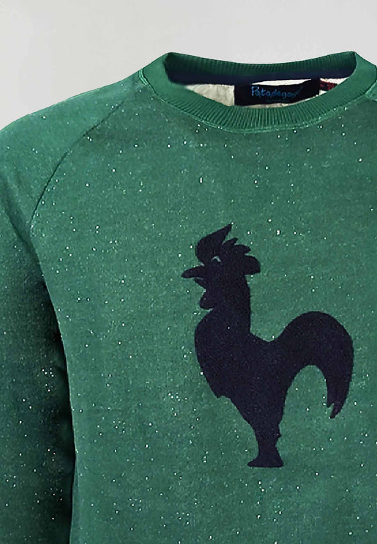 Green terry cloth sweatshirt with logo "sudadera navarro verde"