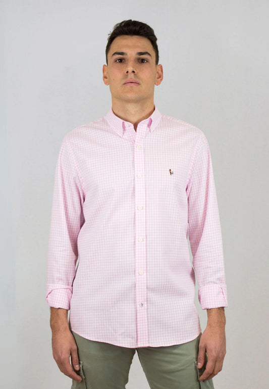 Pink gingham checkered shirt "Camisa de cuadros vichy rosa"