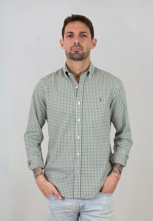 Green vichy checkered shirt "Camisa de cuadros vichy verde"