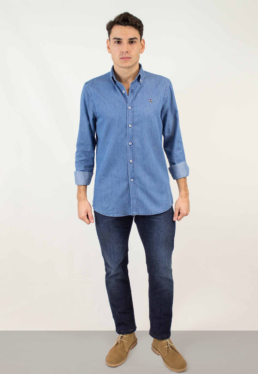 Bleached denim shirt "Camisa denim bleached"